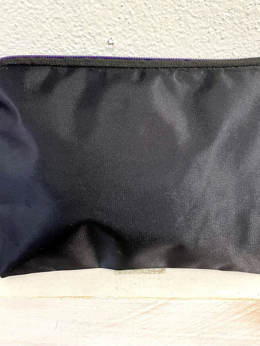 Tumi Delta Black Purple Zip Pouch Travel Organizer Clutch Bag Nylon Tech Case